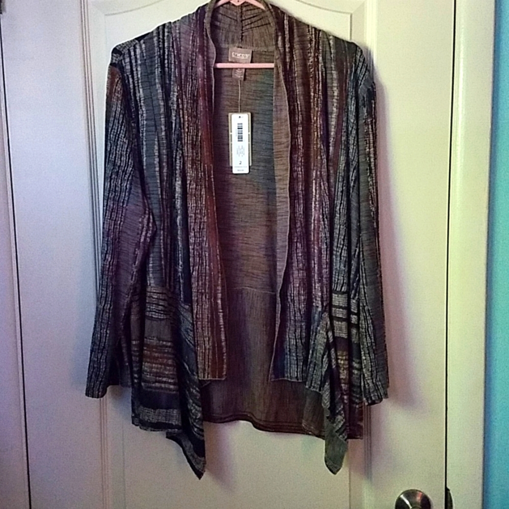 CHICOS size 2 soft rayon/poly/spandex open top in a fabulous design NWT